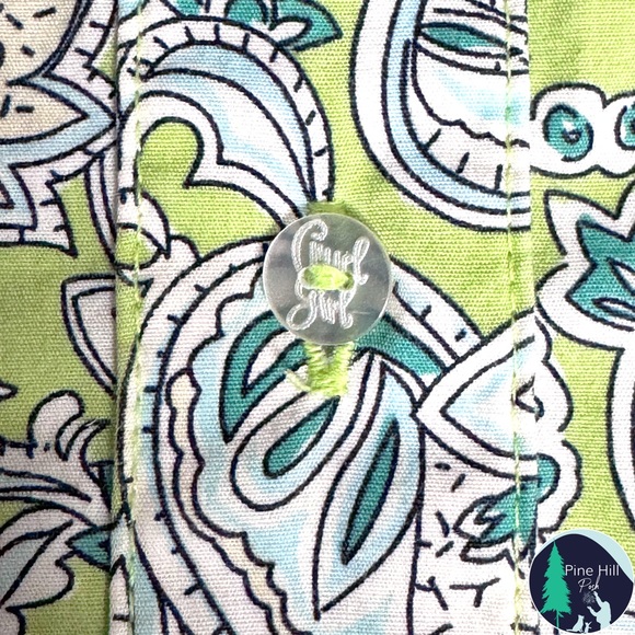SOLD 90s Cruel Girl Sleeveless Button-up Shirt Large Western Green Paisley EUC - Picture 3 of 11